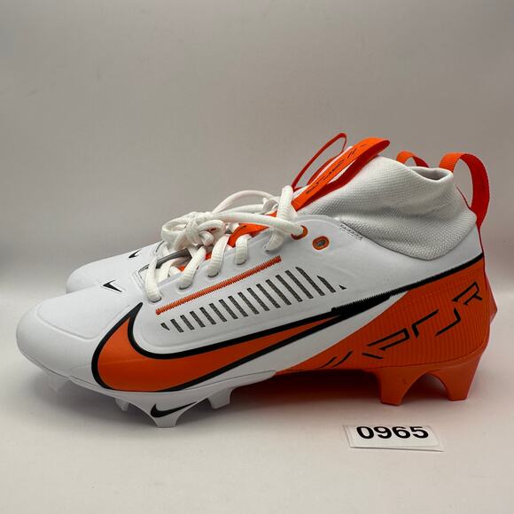 NIKE MEN\'S 8.5 VAPOR EDGE PRO 360 2 TB FOOTBALL CLEATS WHITE ORANGE FQ4404-100 main image 4